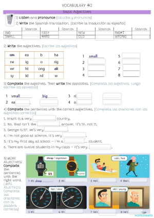 Vocabulary: interactive worksheets and online exercises | TopWorksheets